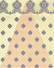 Dollhouse Miniature Wallpaper, Petite Heart, Cream